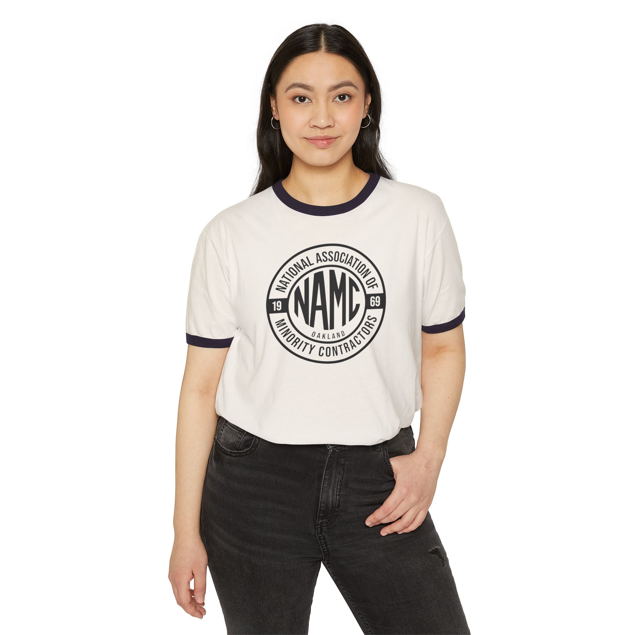 Retro NAMC Ringer T-Shirt for Contractors, Vintage Style Tee, Unisex Cotton Top, Perfect Gift, Celebration Wear, Cool Work Gear
