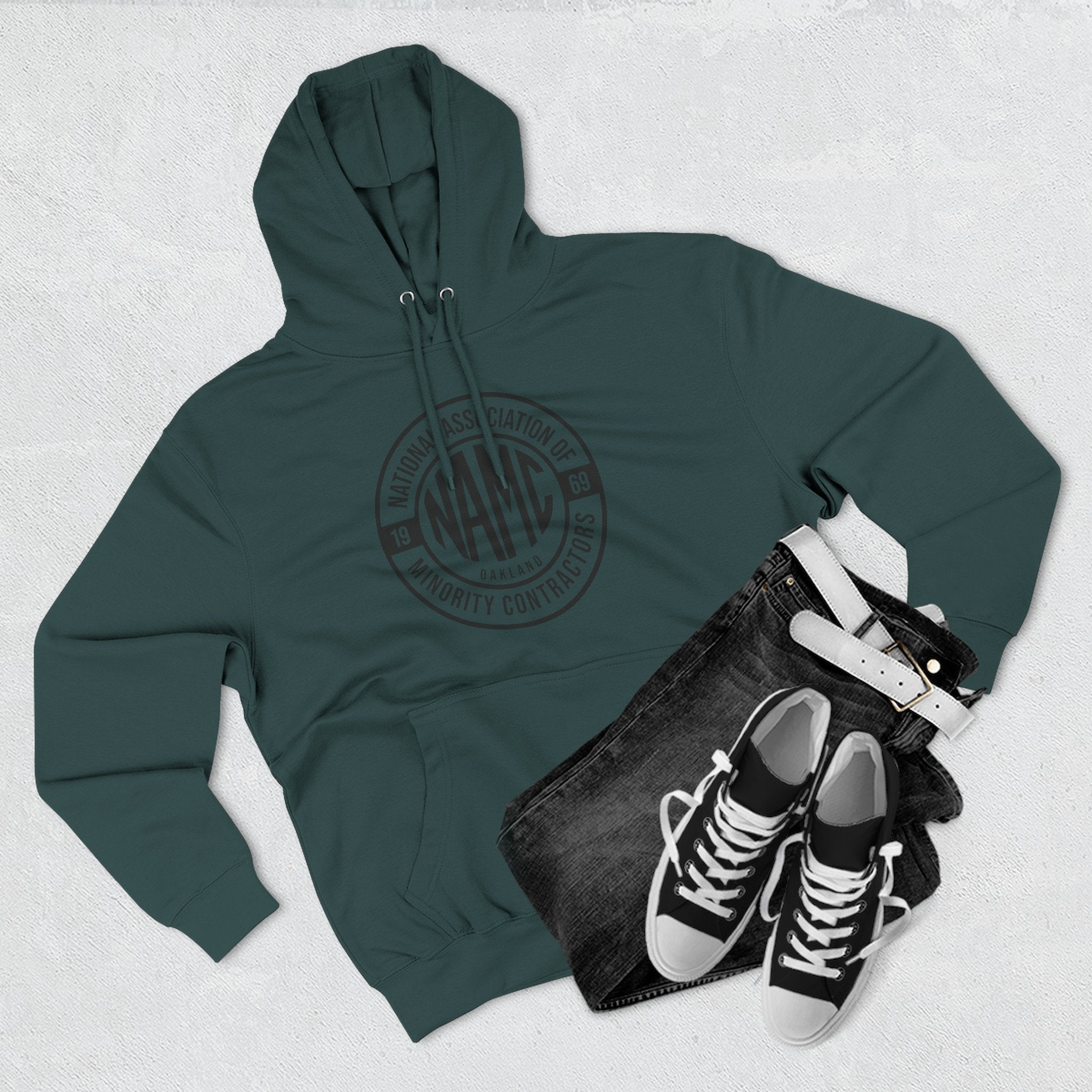 NAMC Three-Panel Fleece Hoodie | Cozy Sweatshirt, Unisex Pullover, Perfect for Casual Wear, Gift for Contractors, Year-Round Comfort