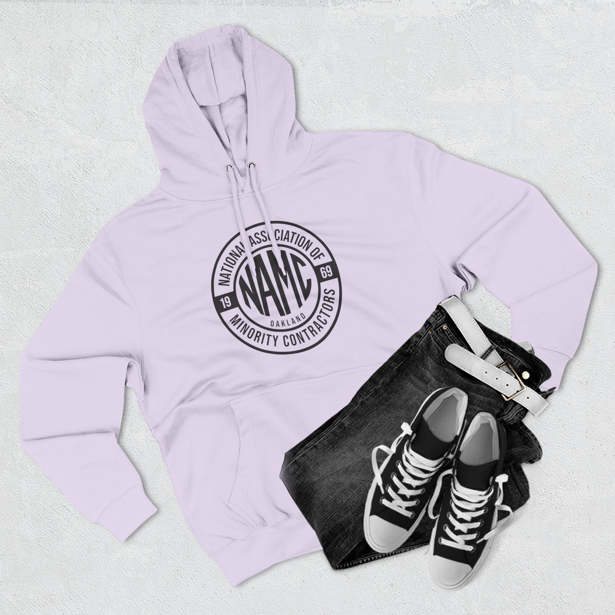 NAMC Three-Panel Fleece Hoodie | Cozy Sweatshirt, Unisex Pullover, Perfect for Casual Wear, Gift for Contractors, Year-Round Comfort