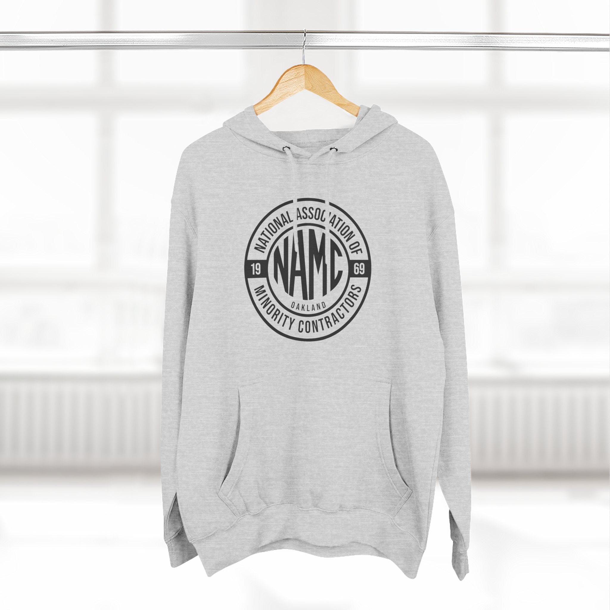 NAMC Three-Panel Fleece Hoodie | Cozy Sweatshirt, Unisex Pullover, Perfect for Casual Wear, Gift for Contractors, Year-Round Comfort