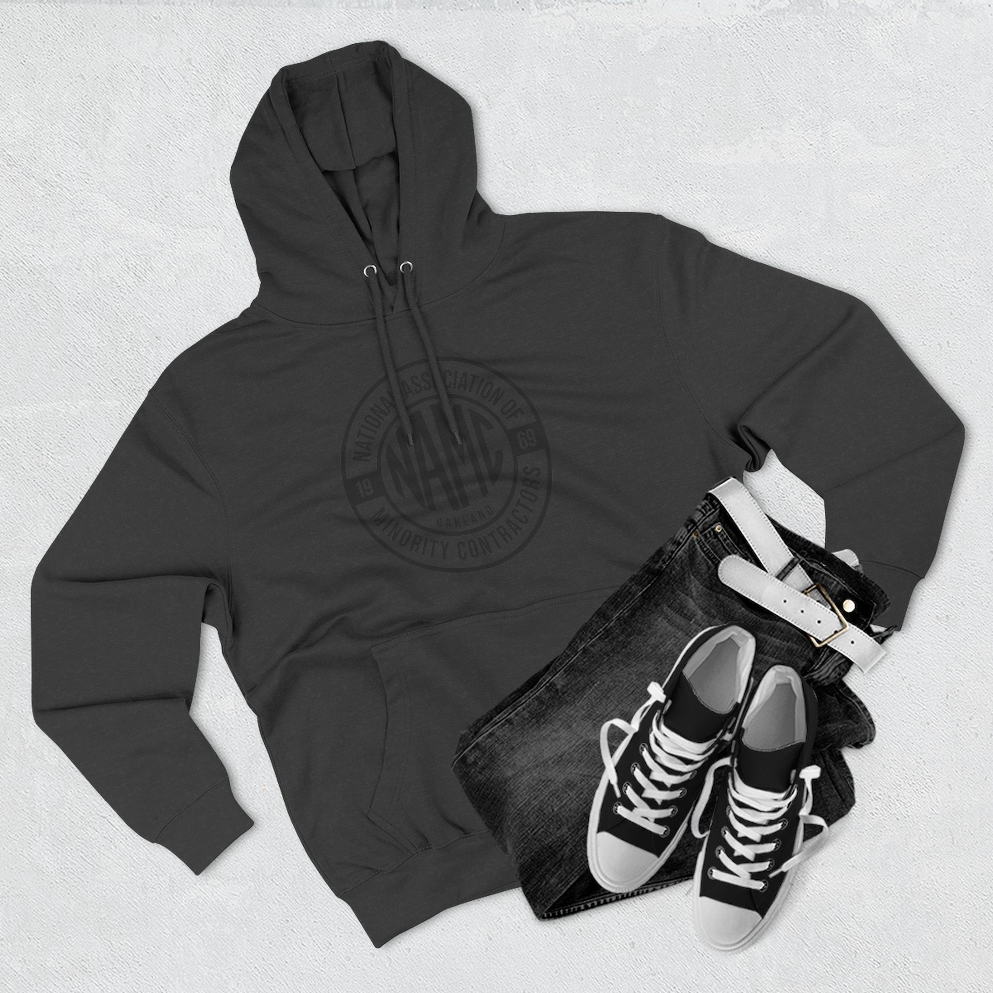 NAMC Three-Panel Fleece Hoodie | Cozy Sweatshirt, Unisex Pullover, Perfect for Casual Wear, Gift for Contractors, Year-Round Comfort