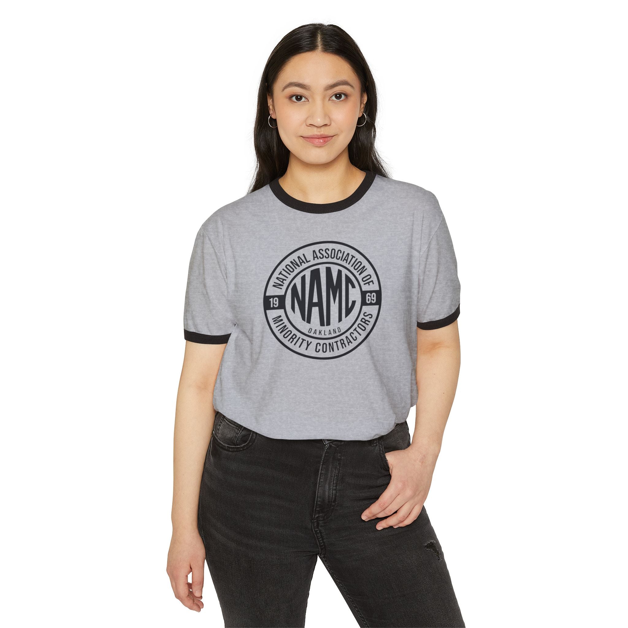 Retro NAMC Ringer T-Shirt for Contractors, Vintage Style Tee, Unisex Cotton Top, Perfect Gift, Celebration Wear, Cool Work Gear