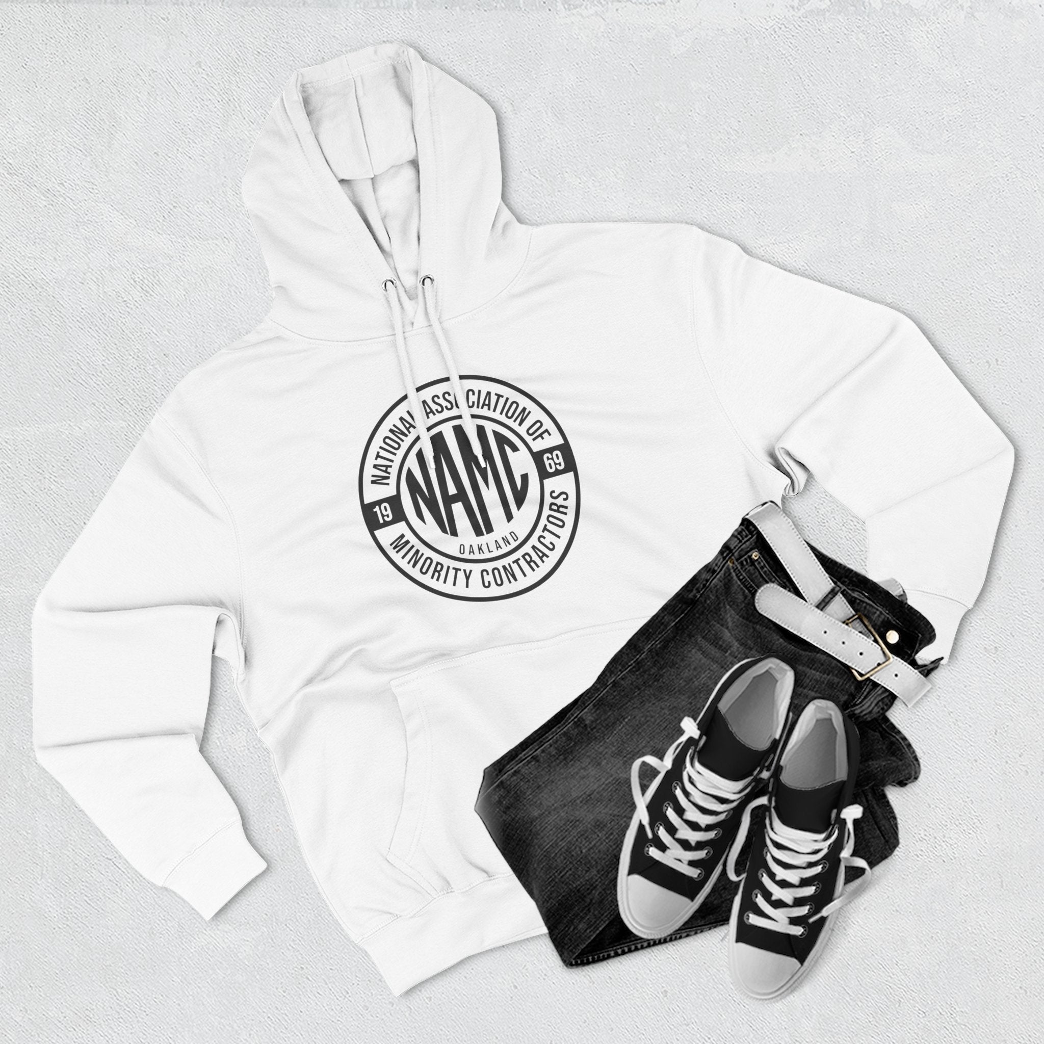 NAMC Three-Panel Fleece Hoodie | Cozy Sweatshirt, Unisex Pullover, Perfect for Casual Wear, Gift for Contractors, Year-Round Comfort