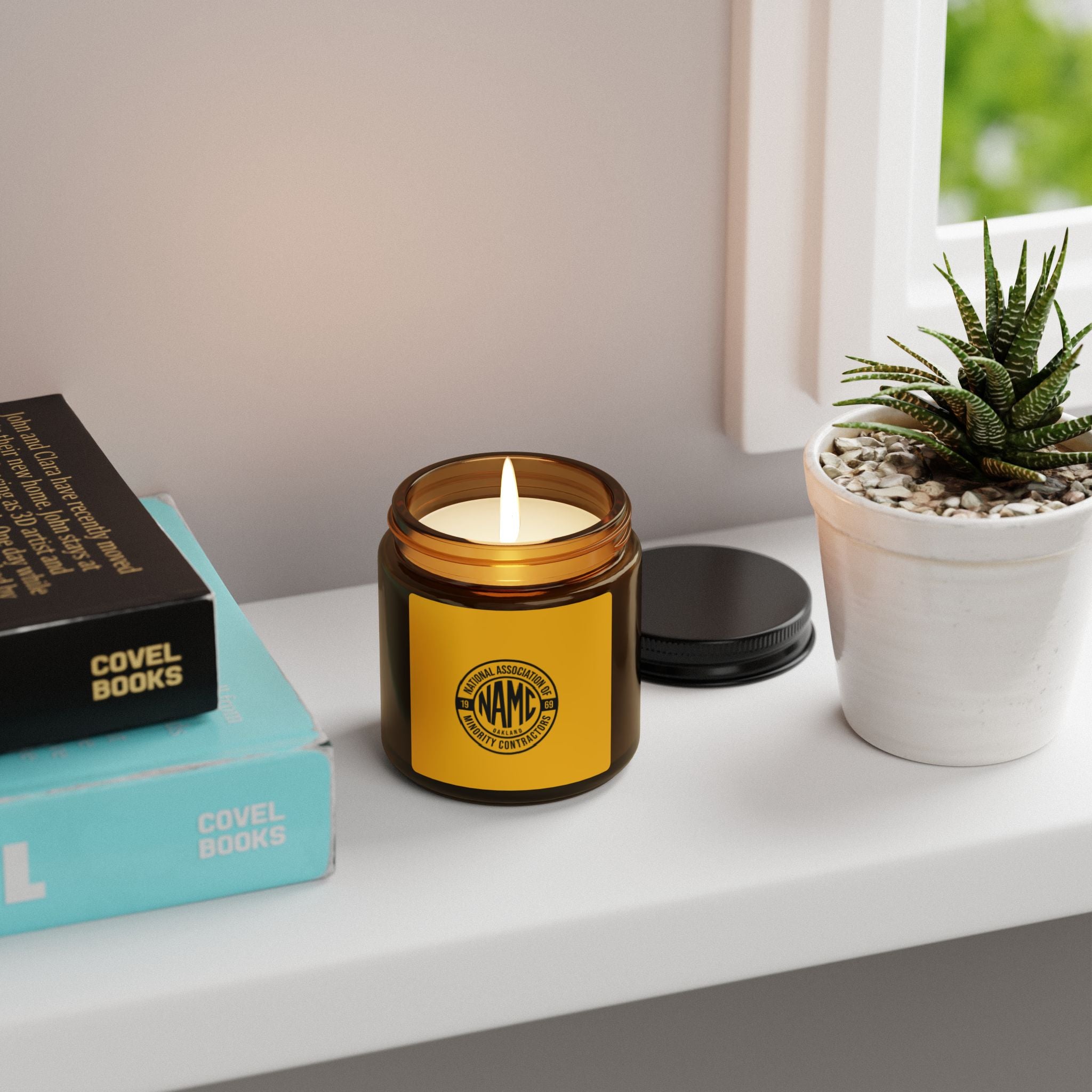 Natural Soy Candle with NAMC Logo, Scented Candle for Home, Eco-Friendly Gift, Aromatherapy Candle, Relaxing Candle Decoration