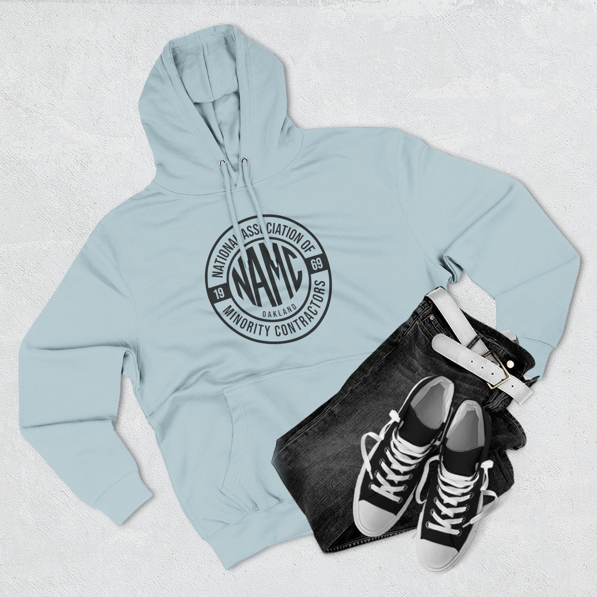 NAMC Three-Panel Fleece Hoodie | Cozy Sweatshirt, Unisex Pullover, Perfect for Casual Wear, Gift for Contractors, Year-Round Comfort