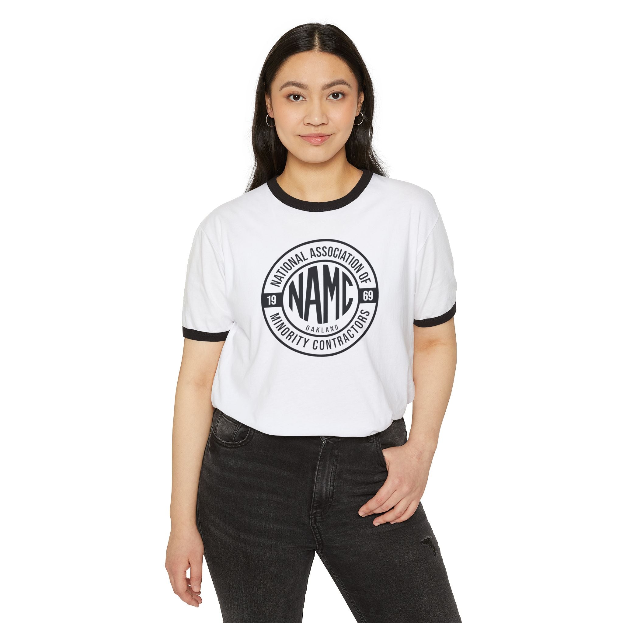 Retro NAMC Ringer T-Shirt for Contractors, Vintage Style Tee, Unisex Cotton Top, Perfect Gift, Celebration Wear, Cool Work Gear