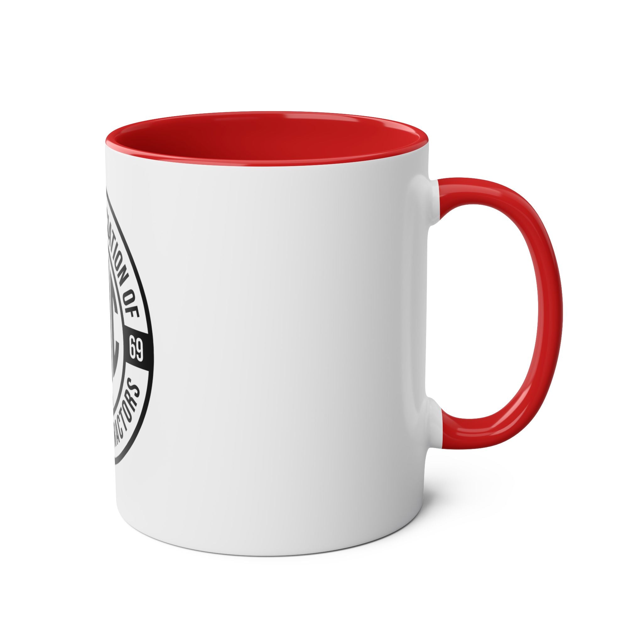 Two-Tone Coffee Mug, NAMC Logo Gift, Customizable Minority Contractors Cup, Unique Office Decor, Perfect for Meetings, Promotional Item