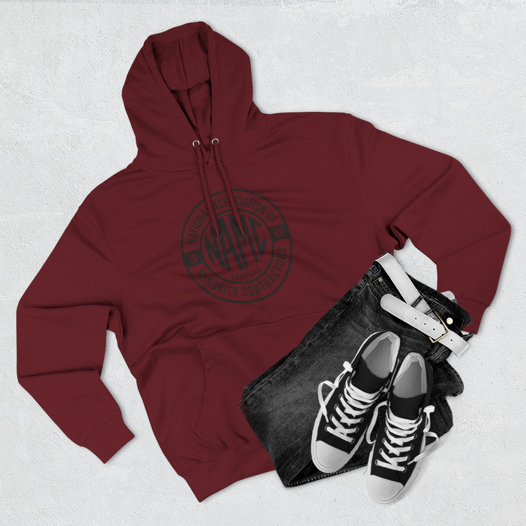 NAMC Three-Panel Fleece Hoodie | Cozy Sweatshirt, Unisex Pullover, Perfect for Casual Wear, Gift for Contractors, Year-Round Comfort