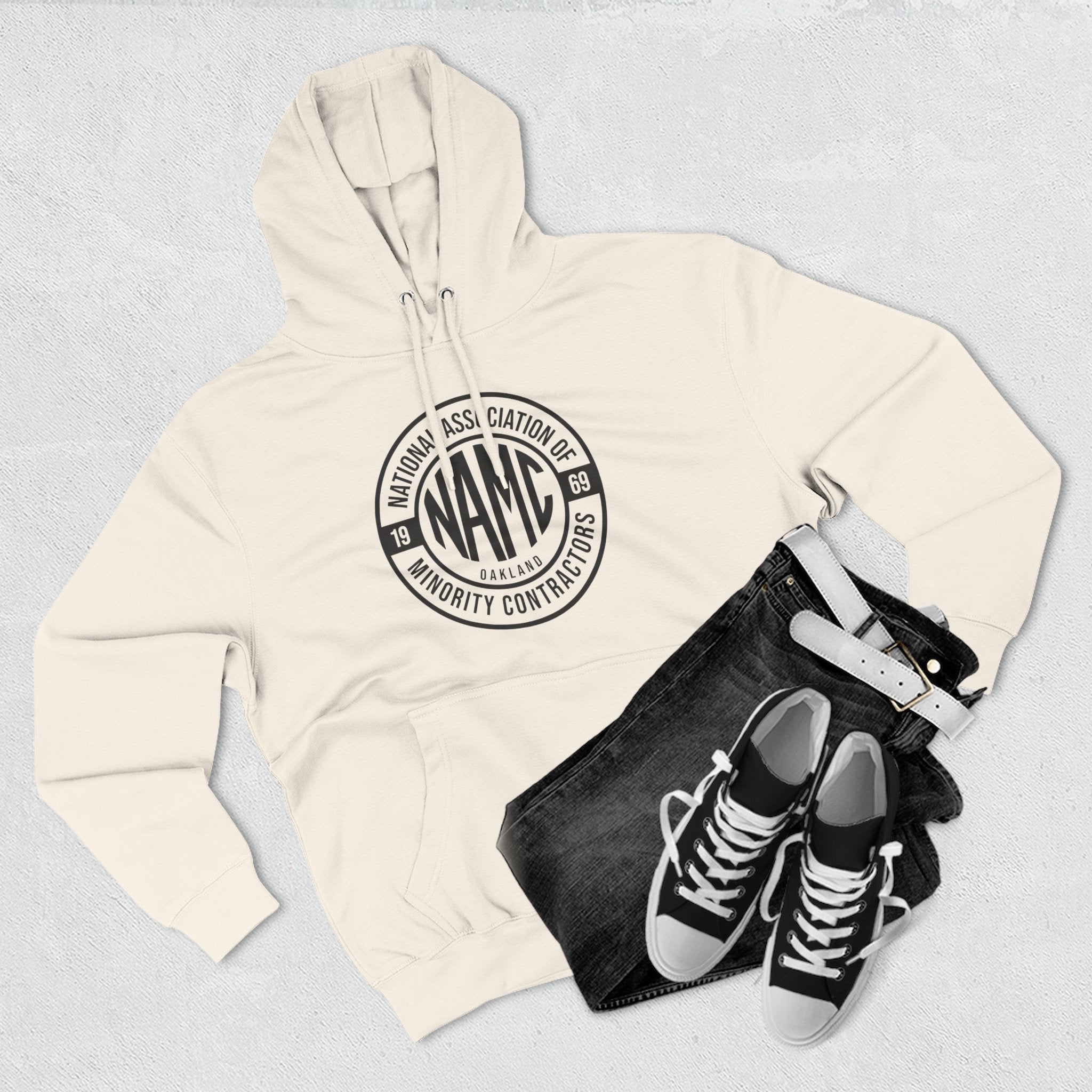 NAMC Three-Panel Fleece Hoodie | Cozy Sweatshirt, Unisex Pullover, Perfect for Casual Wear, Gift for Contractors, Year-Round Comfort