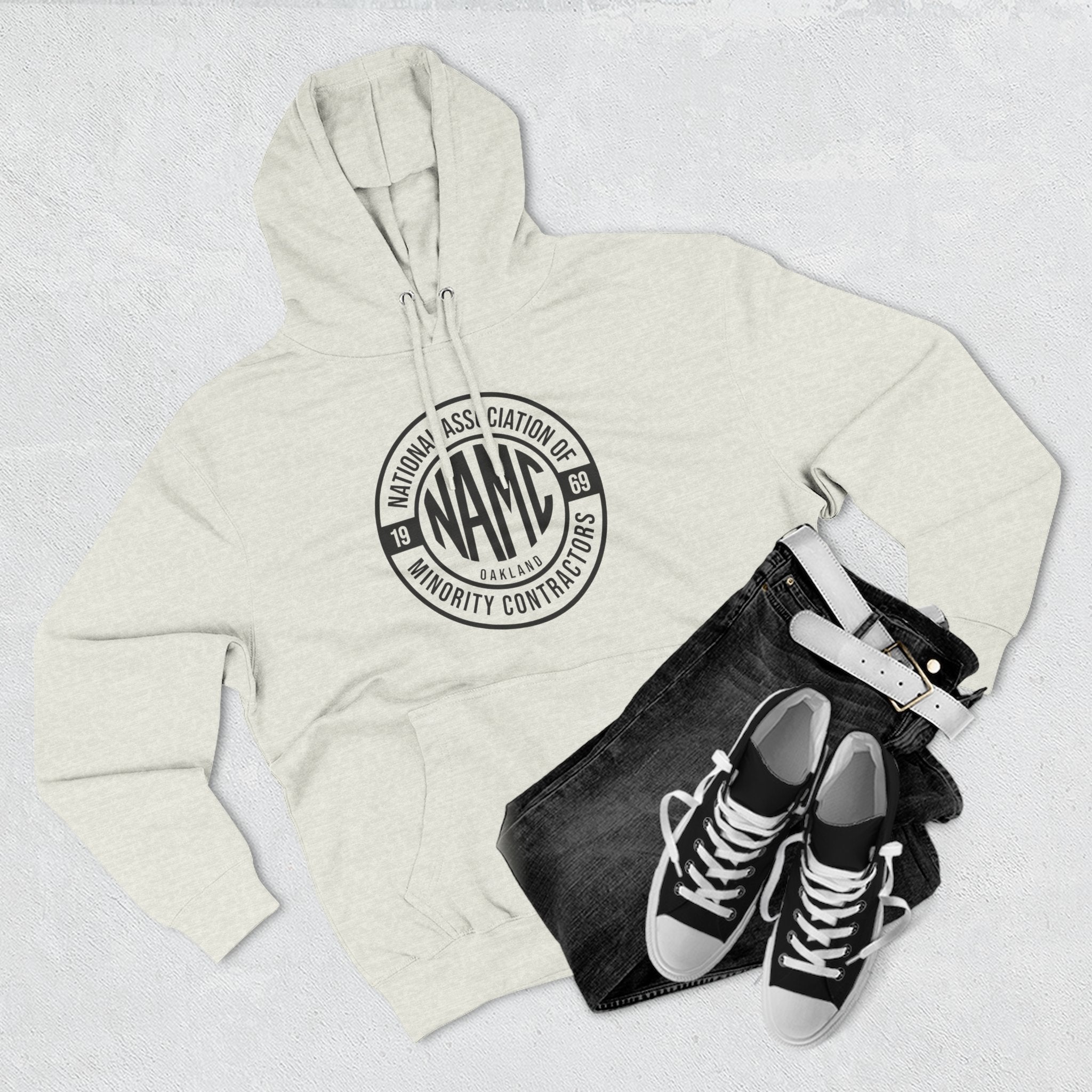 NAMC Three-Panel Fleece Hoodie | Cozy Sweatshirt, Unisex Pullover, Perfect for Casual Wear, Gift for Contractors, Year-Round Comfort