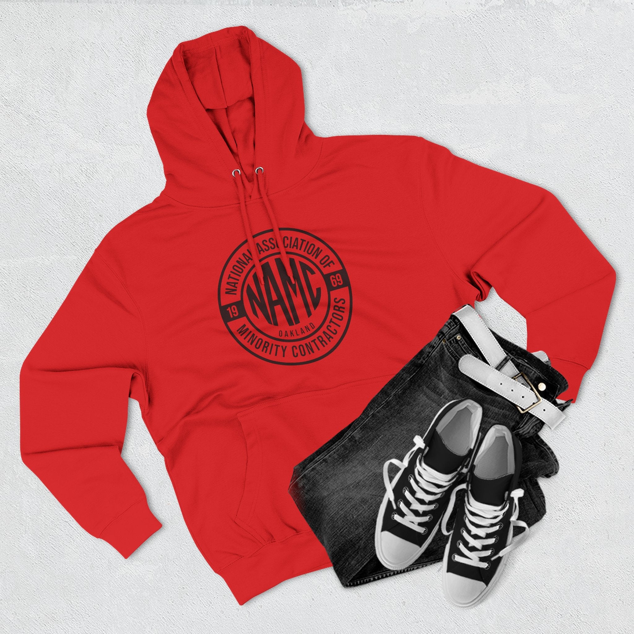 NAMC Three-Panel Fleece Hoodie | Cozy Sweatshirt, Unisex Pullover, Perfect for Casual Wear, Gift for Contractors, Year-Round Comfort